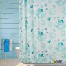 Штора для ванной Sea Snail зеленая фото 1