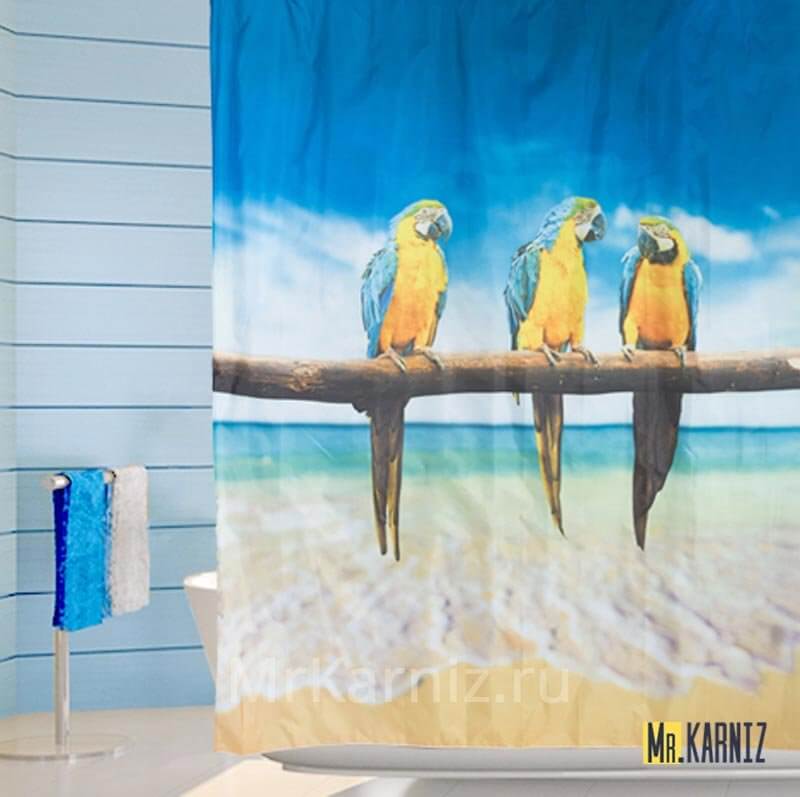 Штора для ванной PARROTS (Попугаи) Штора для ванной PARROTS Попугаи